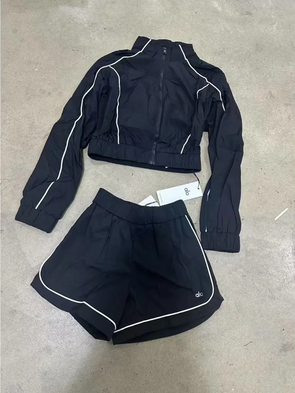 Alo Yoga Motivate Full-Zip Track Jacket And Short Set